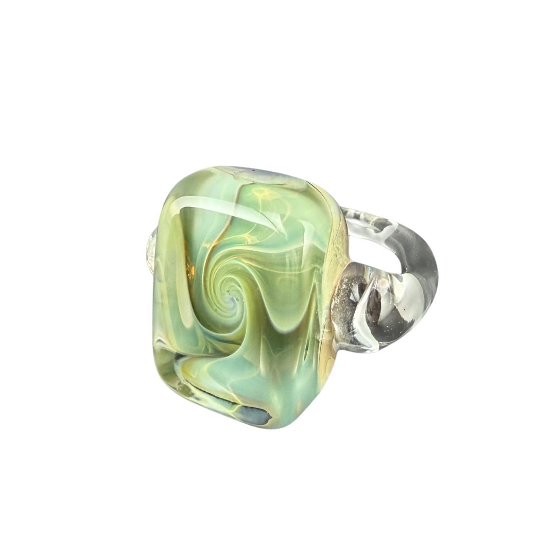 Tornado Cube — handmade glass ring