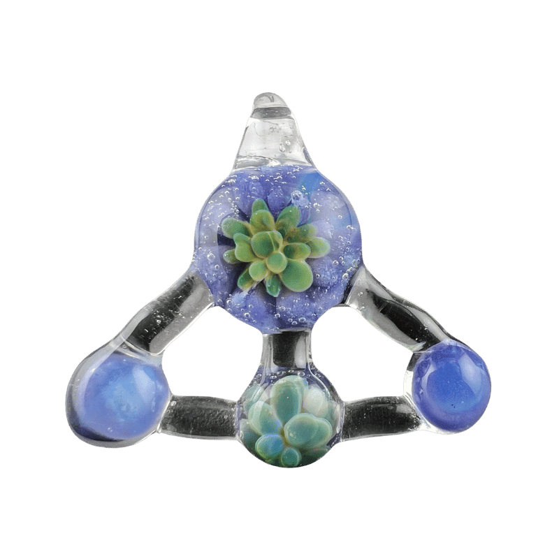 Tri Force Sago — handmade glass pendant