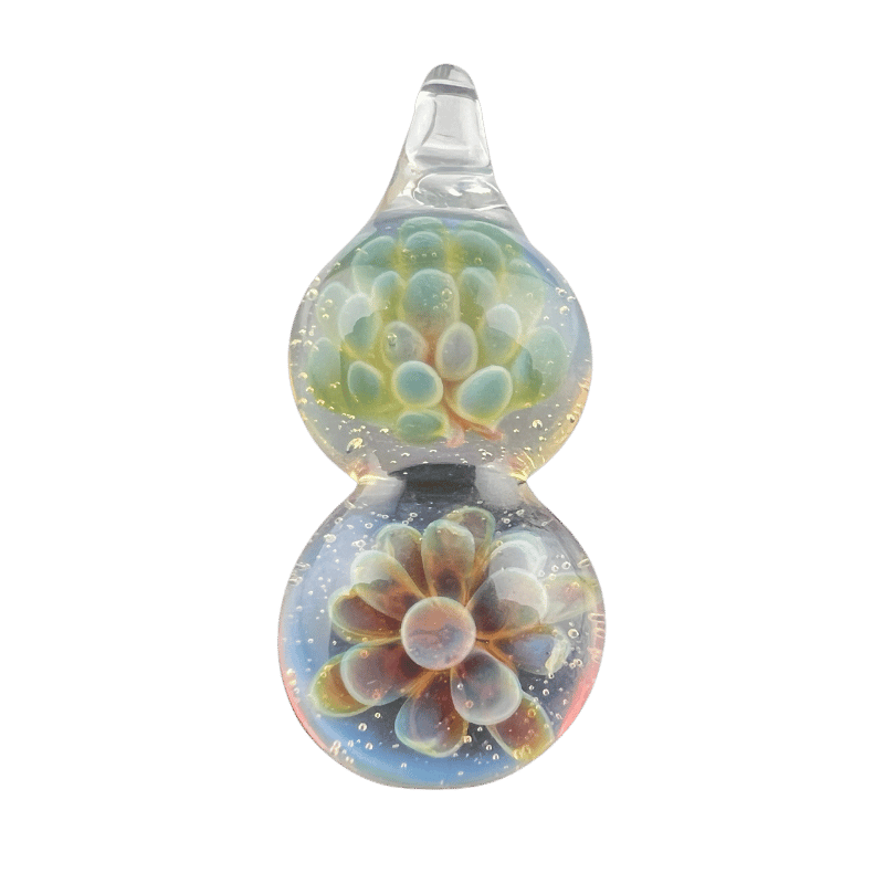 Double Ghost — handmade glass pendant