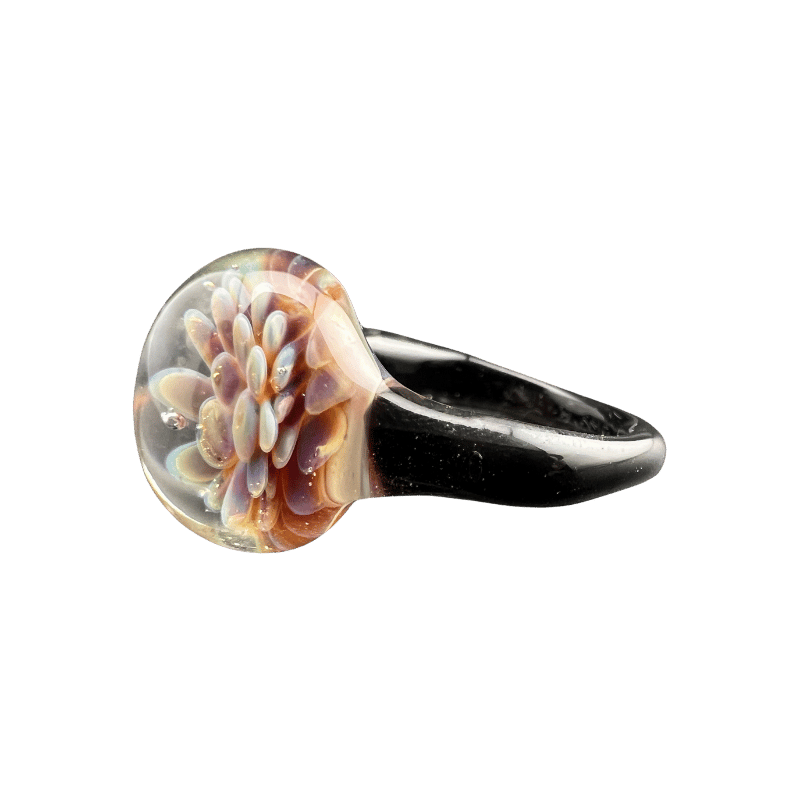 Peach Bomb — handmade glass ring